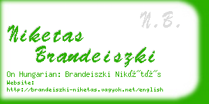 niketas brandeiszki business card